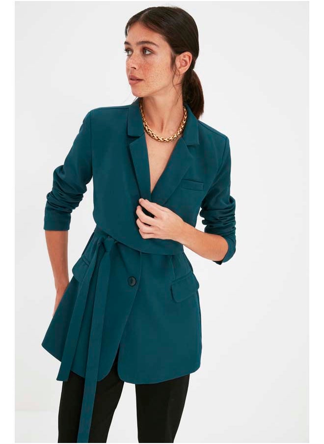 Emerald Green Regular Lined Tie-Up Woven Blazer Jacket TWOAW21CE0320 - pzsku/Z630D03A4C90EE3572C33Z/45/_/1737375846/7cb9cc32-d731-45ee-b855-dcd252cbf886