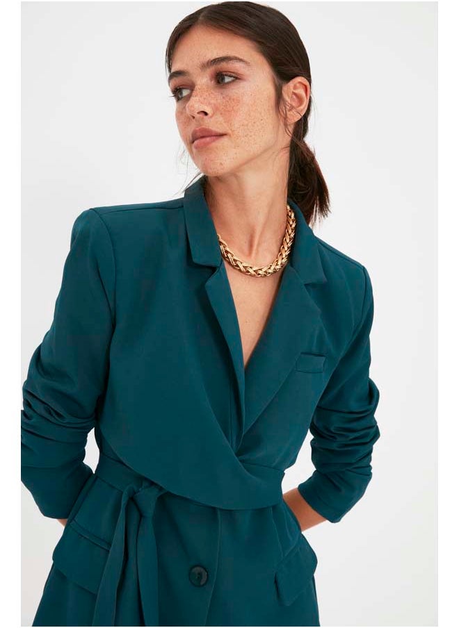 Emerald Green Regular Lined Tie-Up Woven Blazer Jacket TWOAW21CE0320 - pzsku/Z630D03A4C90EE3572C33Z/45/_/1737375862/91e42cbf-9a8a-4c81-93e4-b11afb9f69d9