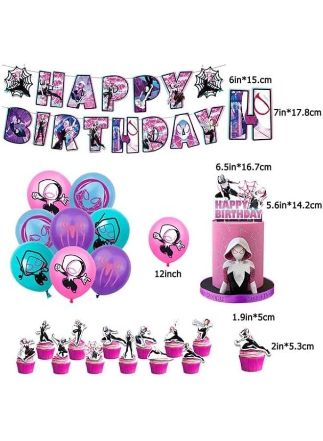 Zikra Spider-Man Birthday Party Decorations, Birthday Balloons Birthday Cake Decorations Banner Happy Birthday Birthday Decorations Party Supplies - Image 2