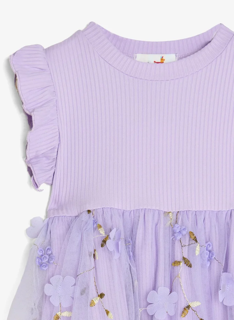 Pinata  Lilac Floral Tulle Occasion Dress for Women | Best Price UAE