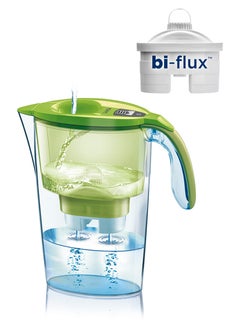 LAICA Stream Line Water Filter Jug with Bi-Flux Technology 2.3L Capacity Advanced 6-Stage Filtration System Preserves Essential Minerals Reduces Chlorine And Contaminants Digital Timer Indicator  - Image 1