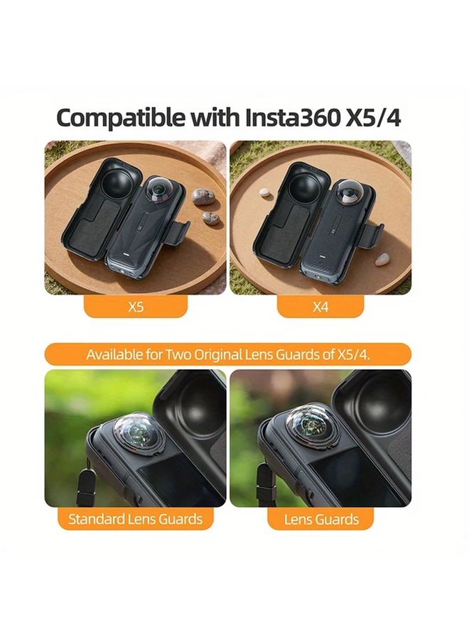 غطاء واقي أسود مع حبل للكاميرا Insta360 X5 X4 - علبة مقاومة للصدمات - Image 3