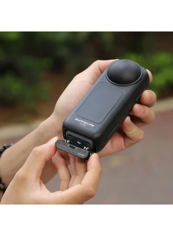 غطاء واقي أسود مع حبل للكاميرا Insta360 X5 X4 - علبة مقاومة للصدمات - Image 4