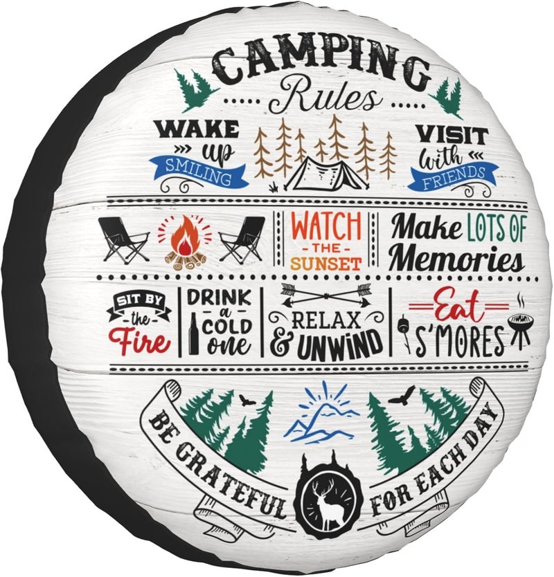 kdkdua Camping Rv Camper Spare Tire Cover - Universal Weatherproof Wheel Protectors for Trailer Rv SUV Truck Travel Trailers (14 inch) - Image 1