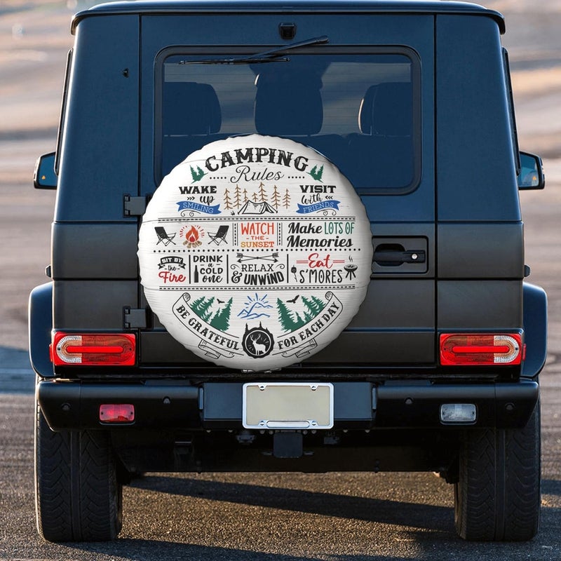 kdkdua Camping Rv Camper Spare Tire Cover - Universal Weatherproof Wheel Protectors for Trailer Rv SUV Truck Travel Trailers (14 inch) - Image 3