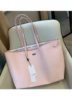 LACOSTE Women's Concept Fashion Versatile Large Capacity Zipper Handbag Tote Bag Shoulder Bag Large Size pink  - Image 2