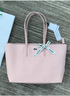 LACOSTE Women's Concept Fashion Versatile Large Capacity Zipper Handbag Tote Bag Shoulder Bag Large Size pink  - Image 1