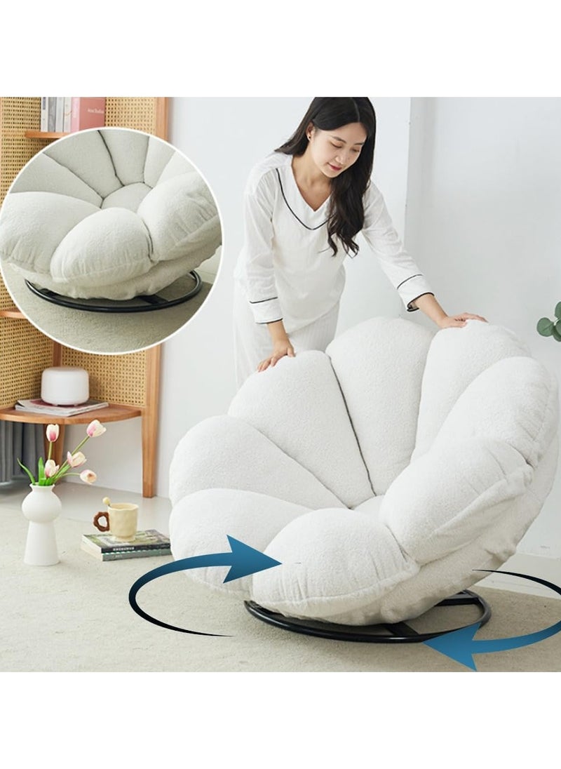 AUTOYSUR Rocking Floor Sofa Chair, High-Density Foam Single Bean Bag Couch, Armless Lazy Floor Sofa, Modern Lounge Sofa Tatami for Living Room Bedroom Salon (White)  - Image 5