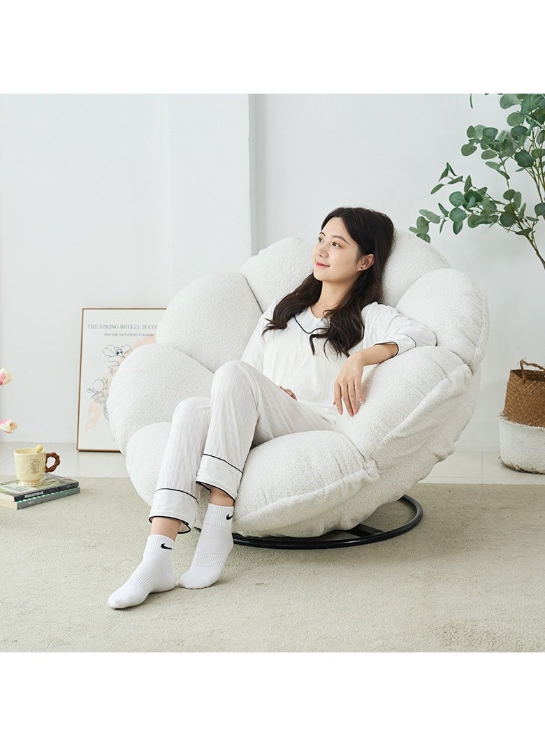 AUTOYSUR Rocking Floor Sofa Chair, High-Density Foam Single Bean Bag Couch, Armless Lazy Floor Sofa, Modern Lounge Sofa Tatami for Living Room Bedroom Salon (White)  - Image 1