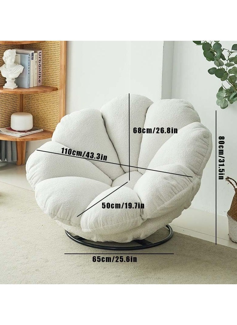 AUTOYSUR Rocking Floor Sofa Chair, High-Density Foam Single Bean Bag Couch, Armless Lazy Floor Sofa, Modern Lounge Sofa Tatami for Living Room Bedroom Salon (White)  - Image 4
