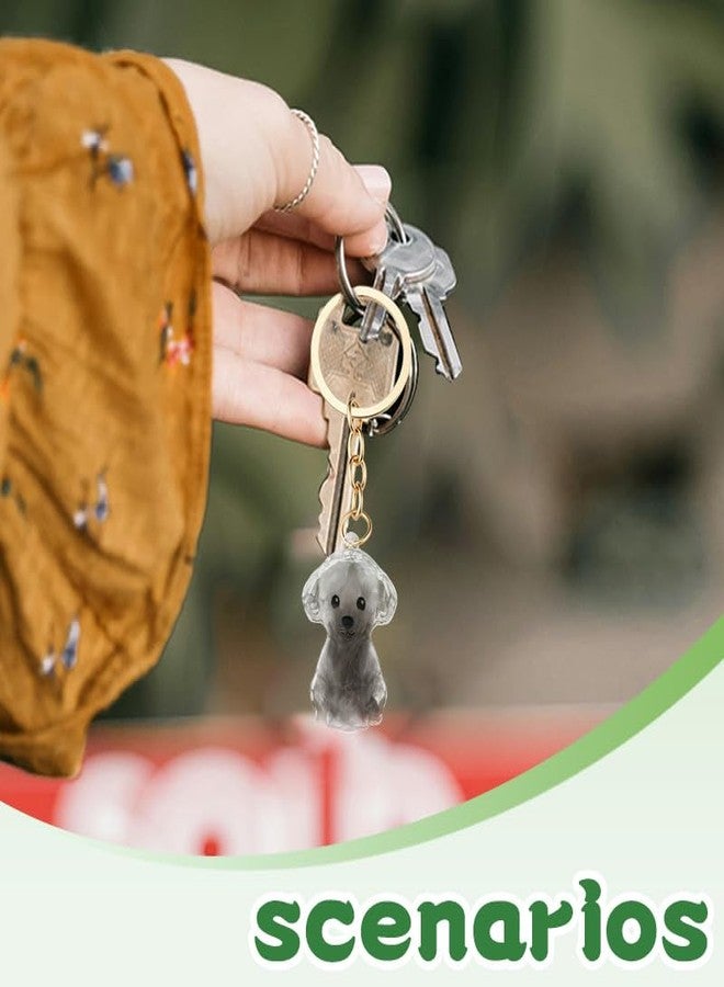 Sisadodo Dog Hair Storage Keepsake Keychain with No Longer by My Side Keychains Transparent Pet Fur Collector Keychain Charm Dog Memorial Gifts for Loss of Dogs Hair Keychains for Women Men - Image 4