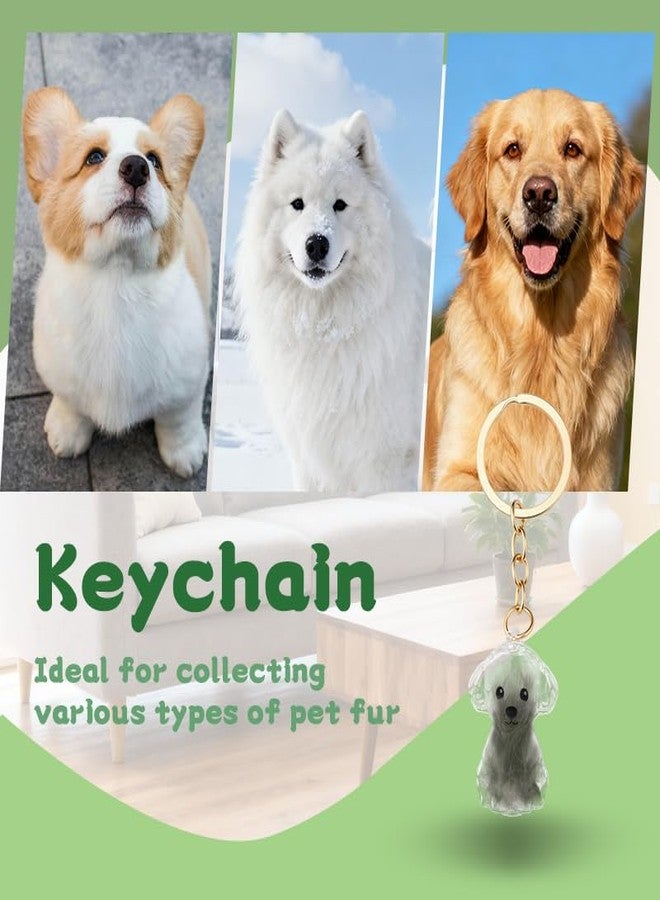 Sisadodo Dog Hair Storage Keepsake Keychain with No Longer by My Side Keychains Transparent Pet Fur Collector Keychain Charm Dog Memorial Gifts for Loss of Dogs Hair Keychains for Women Men - Image 5