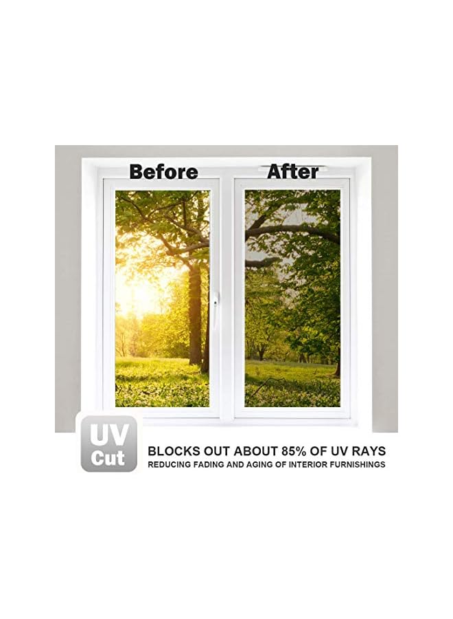 The Bros Window Film One Way Mirror Film Privacy Static Non-Adhesive Decorative Heat Control Anti UV Window Tint for Home and Office Silver 6 Mil 23.6 Inch x 6.5 Feet - Image 5