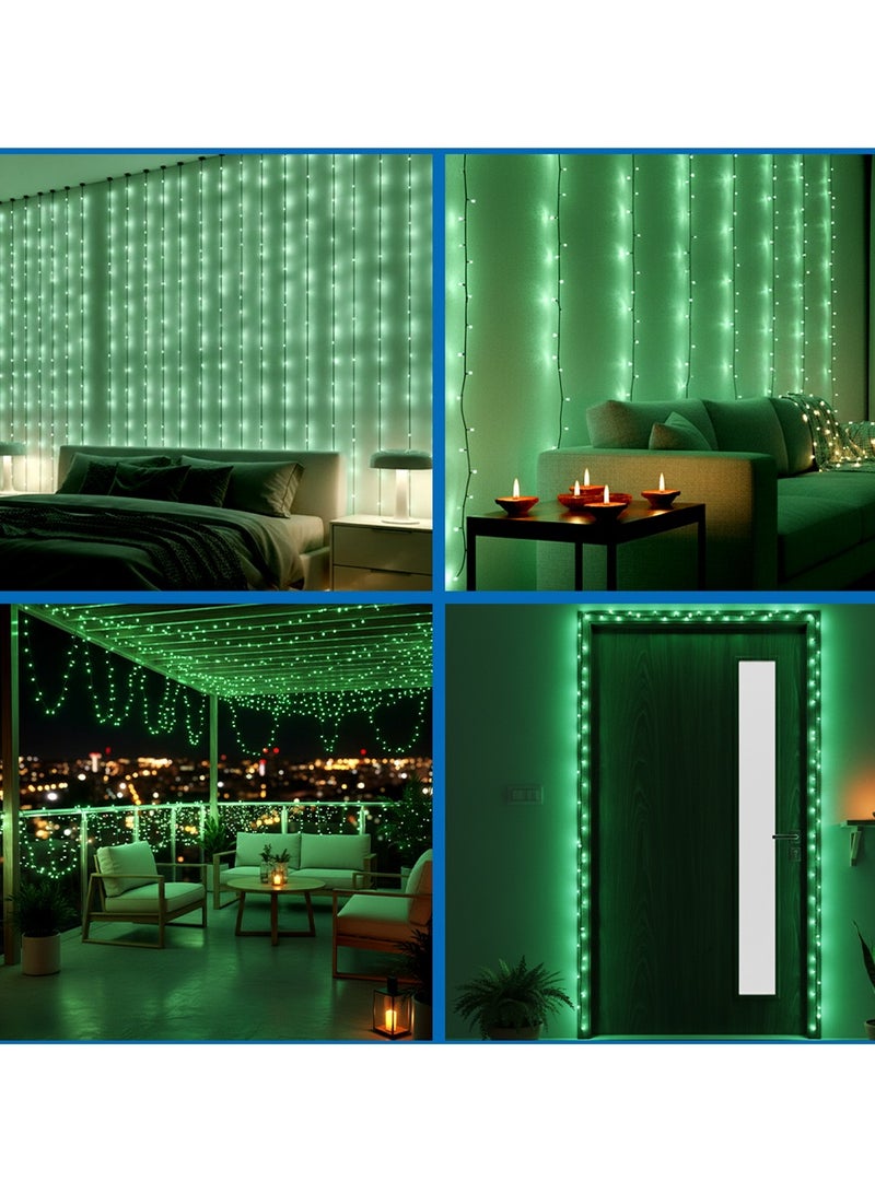 ZAYO LED String Lights Decorative Fairy Lights for Home Decoration, Festival Lighting, Indoor Outdoor LED String Lights, Ambient Decorative Lighting, Green - 10 Meter - Image 2