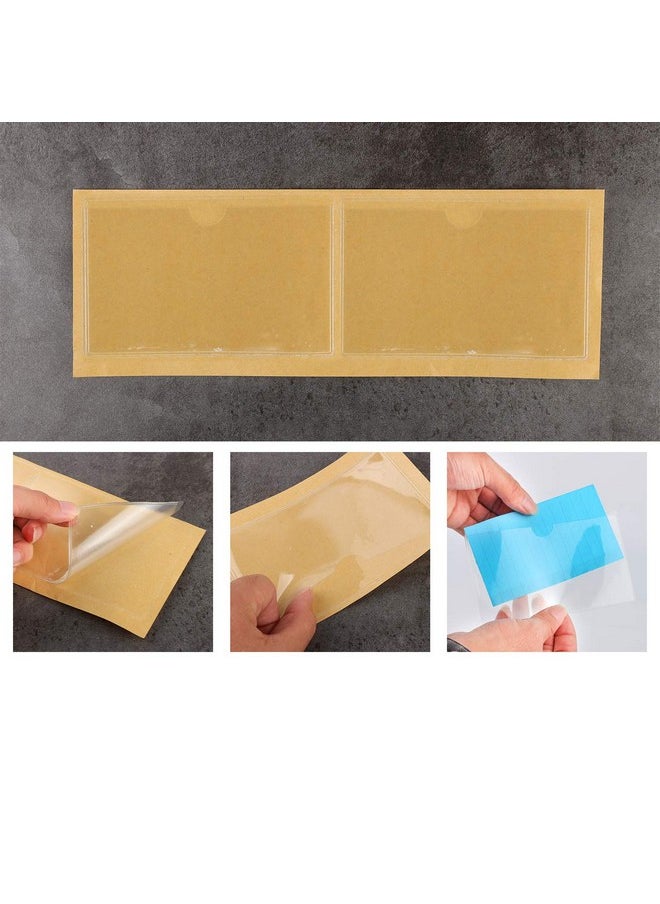 Gydandir - 32 Pack Selfadhesive Index Card Pockets Top Open Crystal Clear Plastic Card Holder Suitable For Organizing And Protecting 3X5 Inches Index Cards Business Cards Photo Label And Planner - Image 1