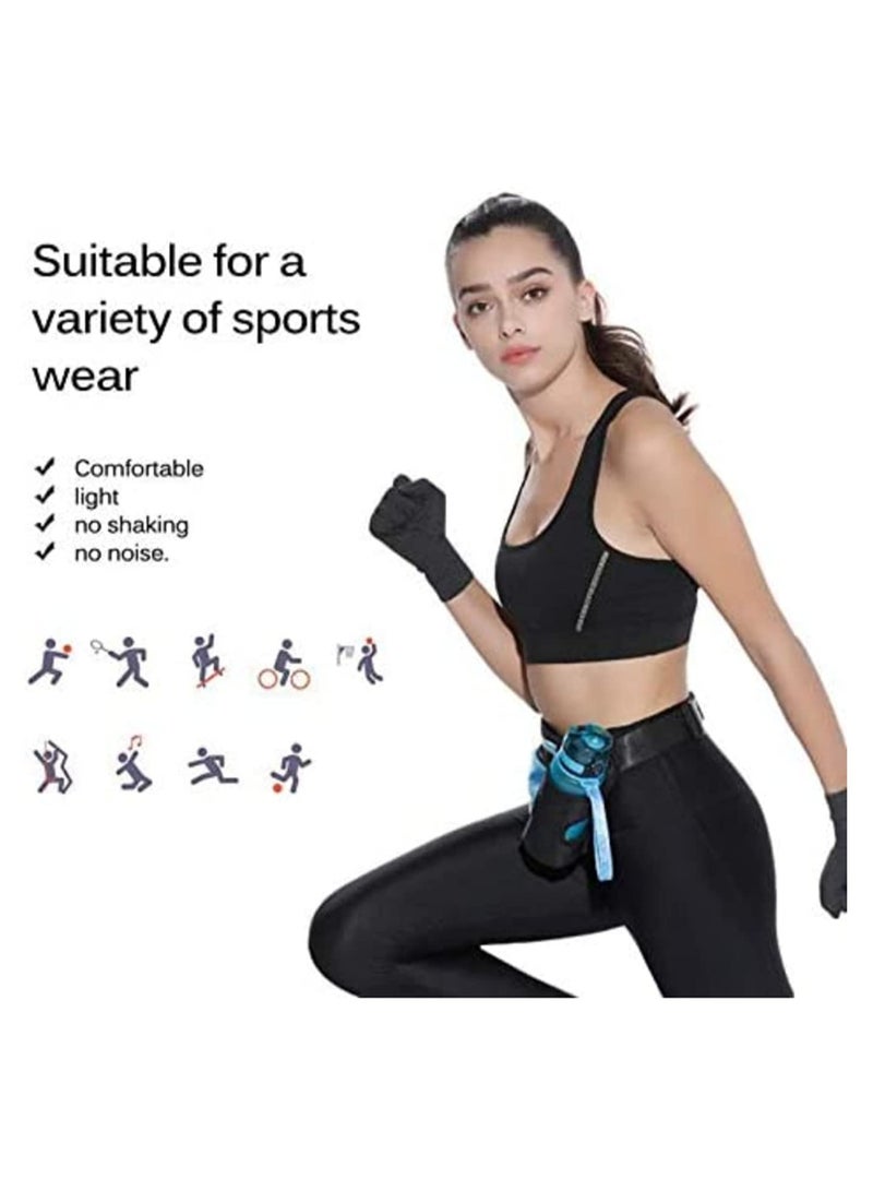 حزام الجري العاكس بحزام قابل للتعديل مع جيوب بسحاب وحامل زجاجة ماء - مثالي للرياضة والمشي لمسافات طويلة وركوب الدراجات والتسلق - يناسب هواتف حتى 6.5 بوصة - مقاوم للعرق - اللون أسود - Image 5