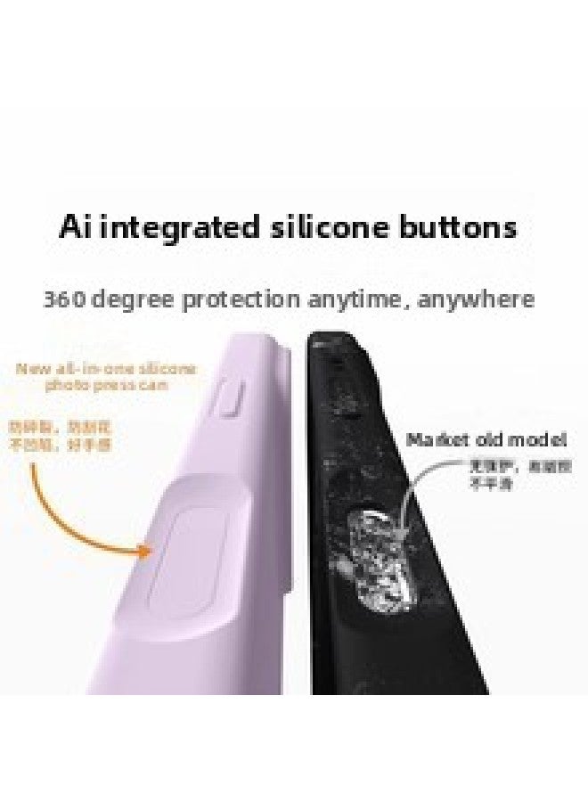 For Iphone 15 Liquid Silicone Case All-in-One Button 16 Pro Max Mobile Phone Case Protective Case-Color:Charcoal Gray-Applicable Models:For Iphone13PROMAX