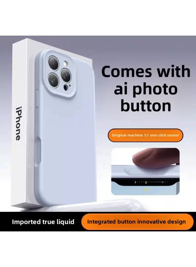 For Iphone 15 Liquid Silicone Case All-in-One Button 16 Pro Max Mobile Phone Case Protective Case-Color:Charcoal Gray-Applicable Models:For Iphone13PROMAX