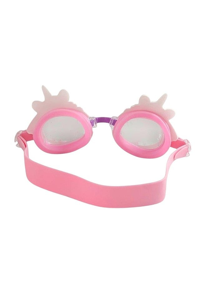 Yellow Bee Magical Unicorn Swimming Goggles with 3D Ears and Floral Décor for Girls, Pink - Image 5