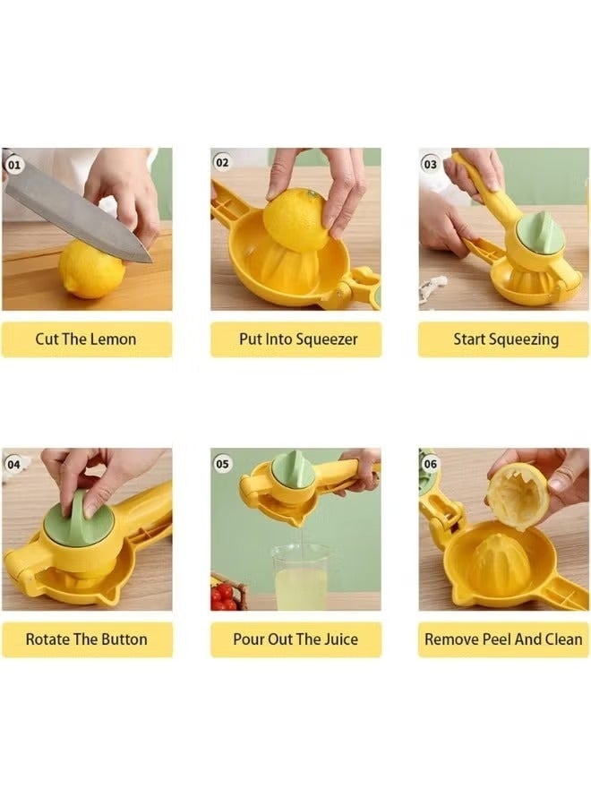 عصارة الليمون والليمون الحامض اليدوية | عصارة حمضيات يدوية متينة لاستخراج العصير الطازج - سهلة الاستخدام ومتينة - 013 - Image 3