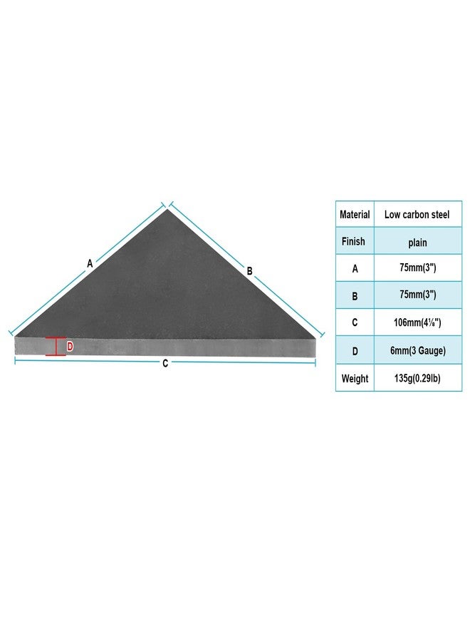 eoere 10 PCS Heavy Duty Steel Plate Gussets 3" x 3" x 1/4" Weld On Triangle Gusset Base, 3 Gauge - Image 2