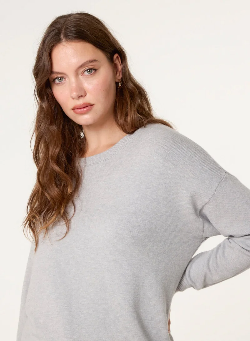 بلو فانيلا كنزة بياقة دائرية