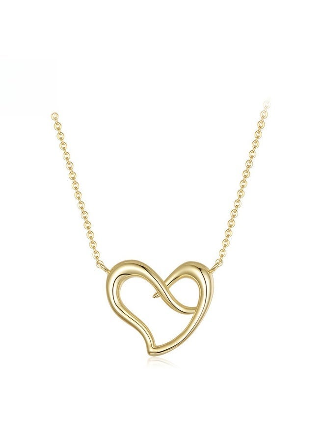 Gold-Plated Copper Heart Choker Necklace for Women - Image 2