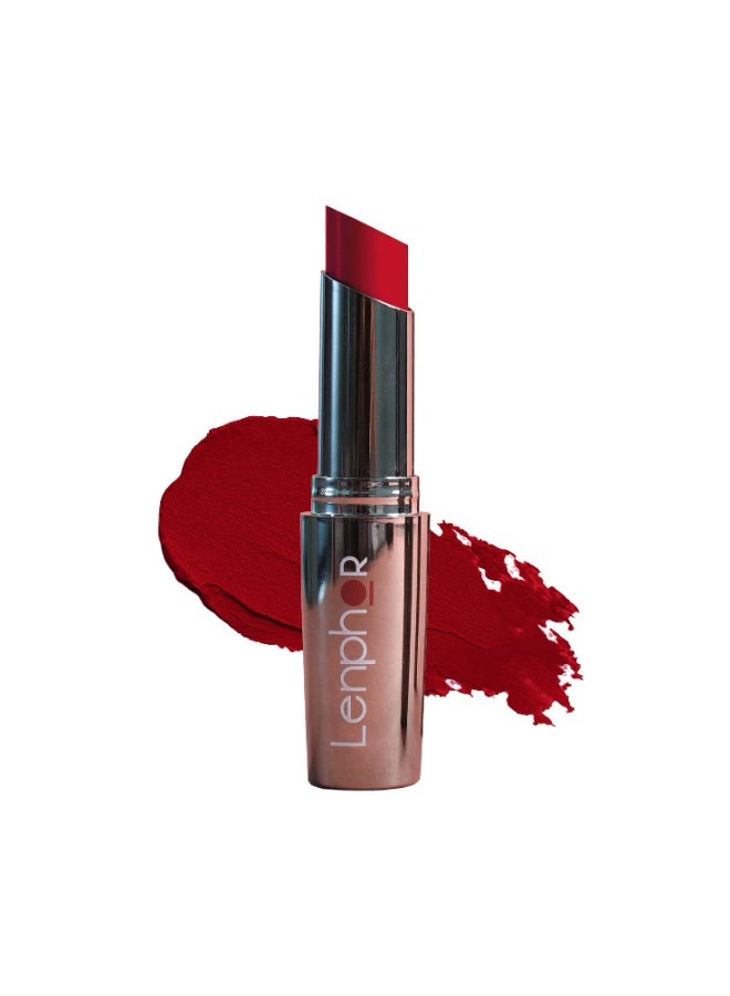 Lenphor Treasure Matte Lipstick, Long Lasting Lipstick  Red Soil, 3gm - Image 1