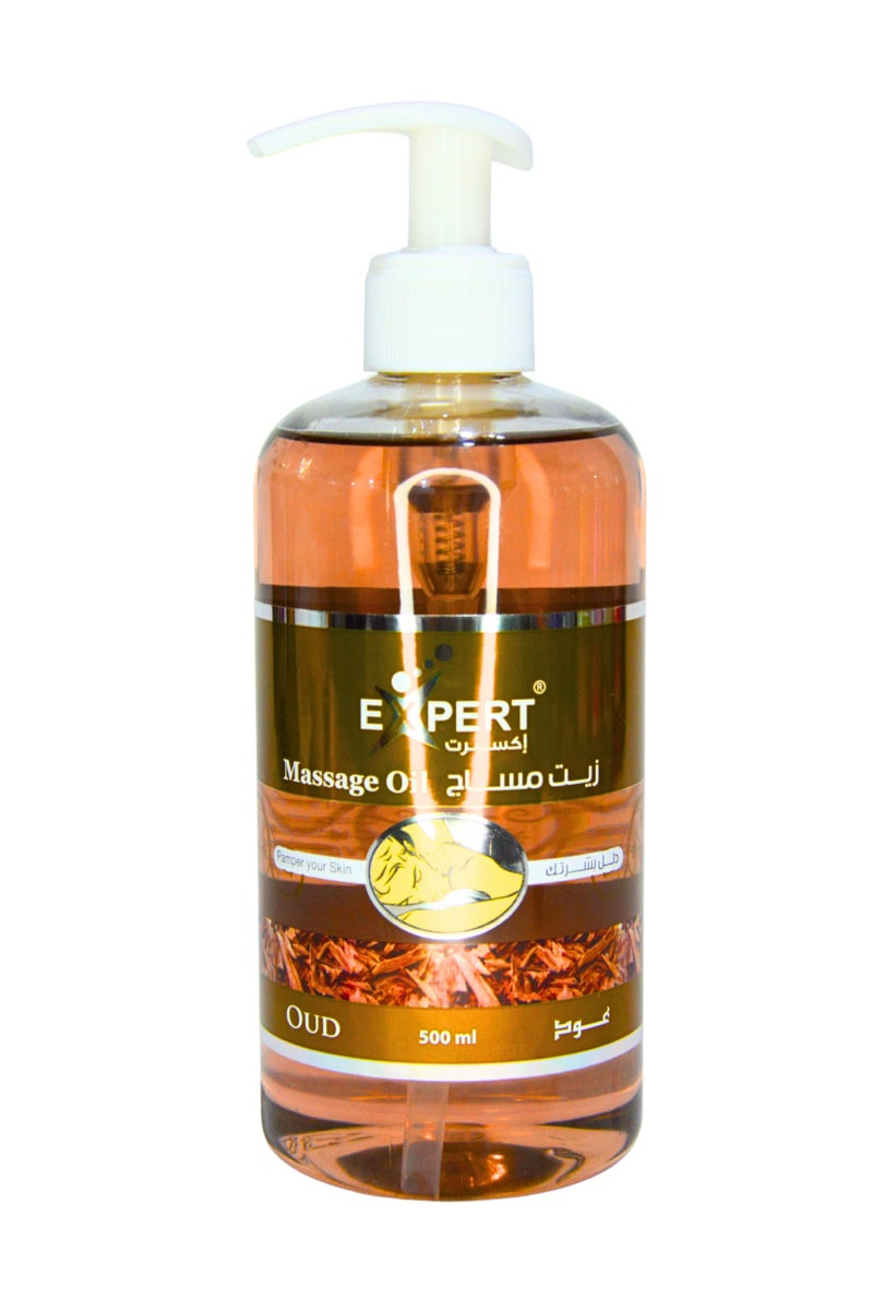 Expert Massage Oil with Oud – Deep Skin Nourishment & Hydration with Long-Lasting Oriental Luxury Fragrance – 500 ml