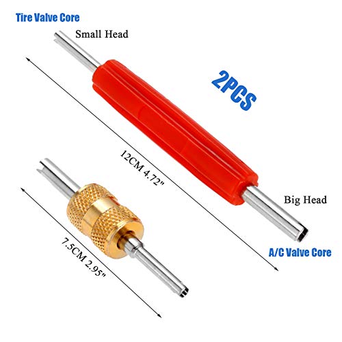 Mtsooning A/C Repair Kit,R12 R134A 100PCS Valve Cores & 18 Sizes 225PCS O Rings Assortment Set & Removal Install Tool,AC Valve Core Seal Assortment Kit for Air Contitionaing Refrigeration Tire Repair - Image 5