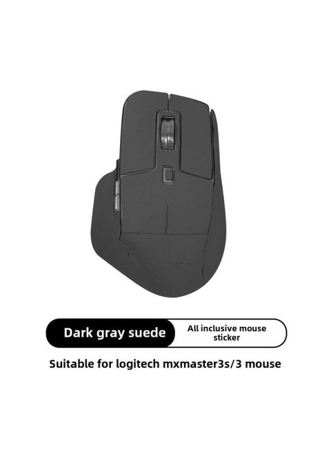 Logitech Mx Master3S Mouse Patch Master3 Anti-slip Patch Printed Sticker Sweat-resistant Anti-scratch Protective Film-color:[All Inclusive] A Dark Gray Suede Mouse Sticker