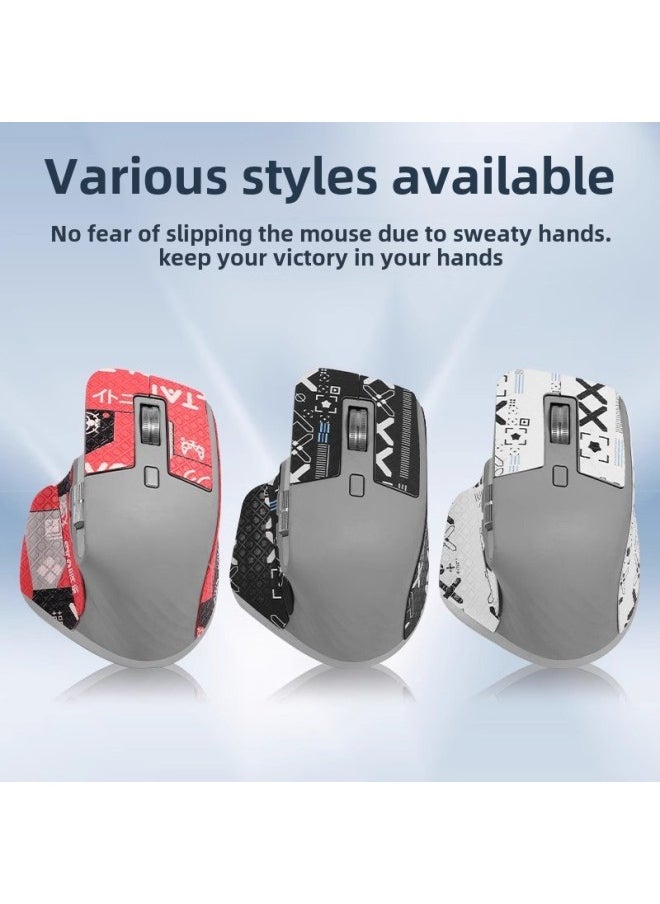Logitech Mx Master3S Mouse Patch Master3 Anti-slip Patch Printed Sticker Sweat-resistant Anti-scratch Protective Film-color:[All Inclusive] A Dark Gray Suede Mouse Sticker