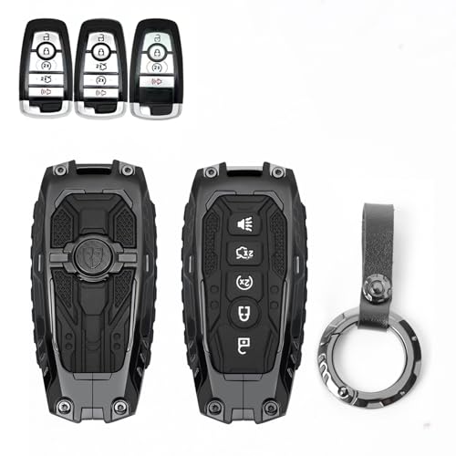 Z8 for Ford Key Fob Cover,Metal Key Protective Case Key Shells Compatible with 2021-2024 Bronco&2017-2024 Fusion Edge&2018-2024 Mustang Explorer Expedition F150 F250 F350 - Image 1