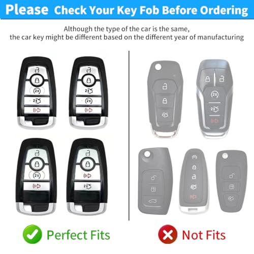 Z8 for Ford Key Fob Cover,Metal Key Protective Case Key Shells Compatible with 2021-2024 Bronco&2017-2024 Fusion Edge&2018-2024 Mustang Explorer Expedition F150 F250 F350 - Image 3