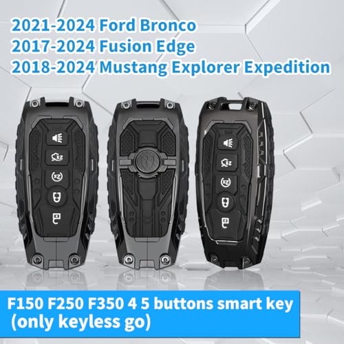 Z8 for Ford Key Fob Cover,Metal Key Protective Case Key Shells Compatible with 2021-2024 Bronco&2017-2024 Fusion Edge&2018-2024 Mustang Explorer Expedition F150 F250 F350 - Image 2