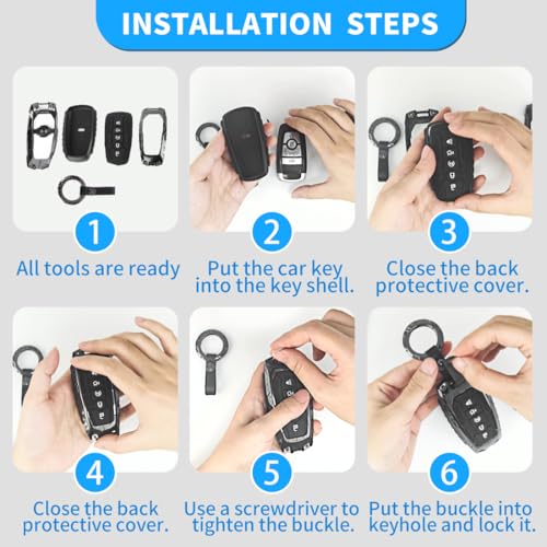 Z8 for Ford Key Fob Cover,Metal Key Protective Case Key Shells Compatible with 2021-2024 Bronco&2017-2024 Fusion Edge&2018-2024 Mustang Explorer Expedition F150 F250 F350 - Image 4