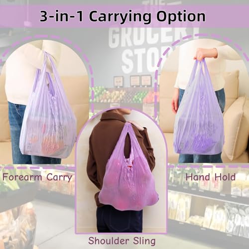 Jowgut 6 Pieces Magic Stretch Bags, Large Capacity Pleated Expandable Shopping Bags, Reusable Foldable Grocery Tote Portable for Shopping, Travel, Groceries, Work, Picnics - Image 4