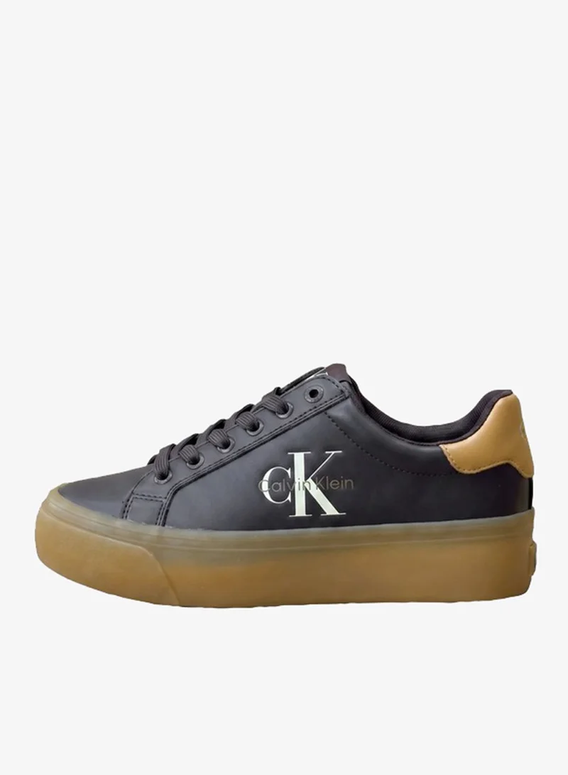 Calvin Klein Jeans Leather Vulcanised Flatform Trainers