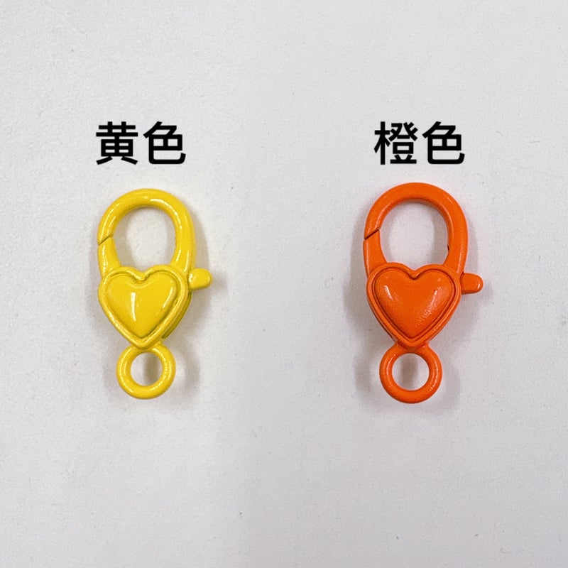 DIY Jewelry Colorful Painted Heart Lobster Clasp Retro Keychain Orange 