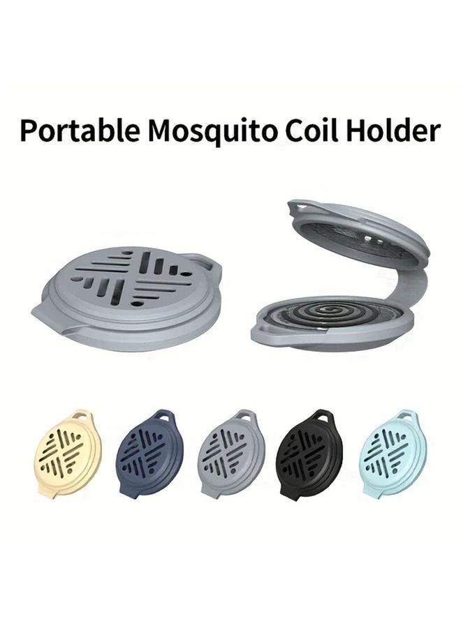 Dark Blue Portable Camping Mosquito Coil Holder Durable Metal Easy Hang Design Secure Lid Outdoor Essential - Image 5
