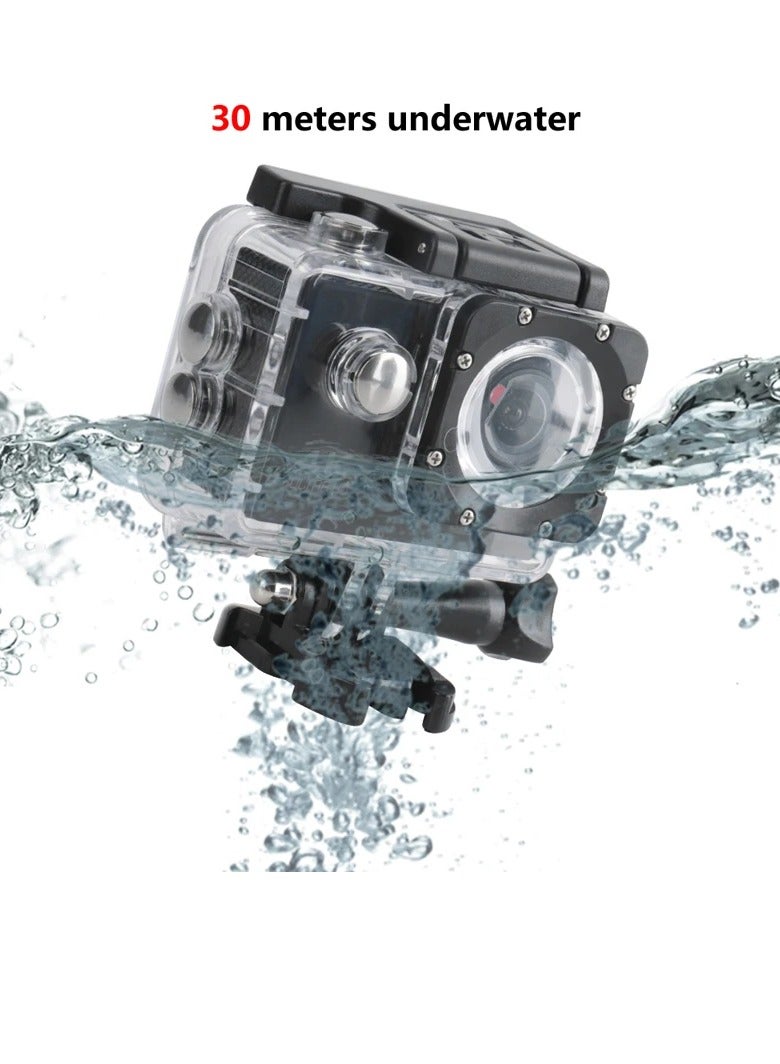 AROAQ 4K Action Camera, 1080p Wifi Multifunctional Underwater Waterproof Camera, Remote Control Ultra HD Video Camera, Rechargeable Helmet Video Recording Camera For Vlogging, (1pc, White) - Image 2