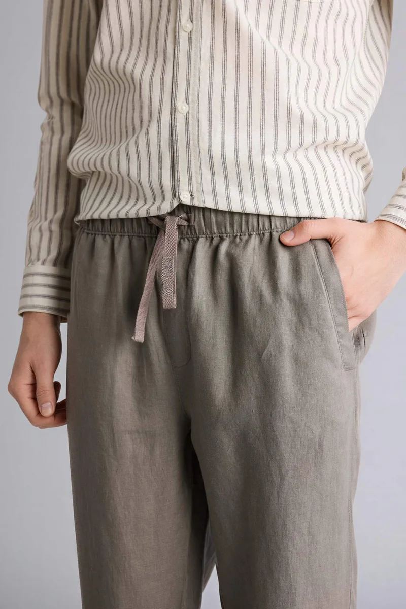 Defacto  Relax Fit 100% Linen Trousers for Men | Best Price UAE