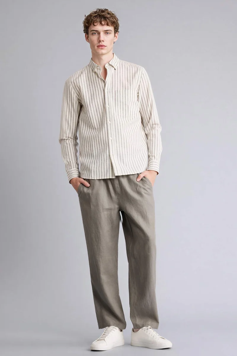 Defacto  Relax Fit 100% Linen Trousers for Men | Best Price UAE