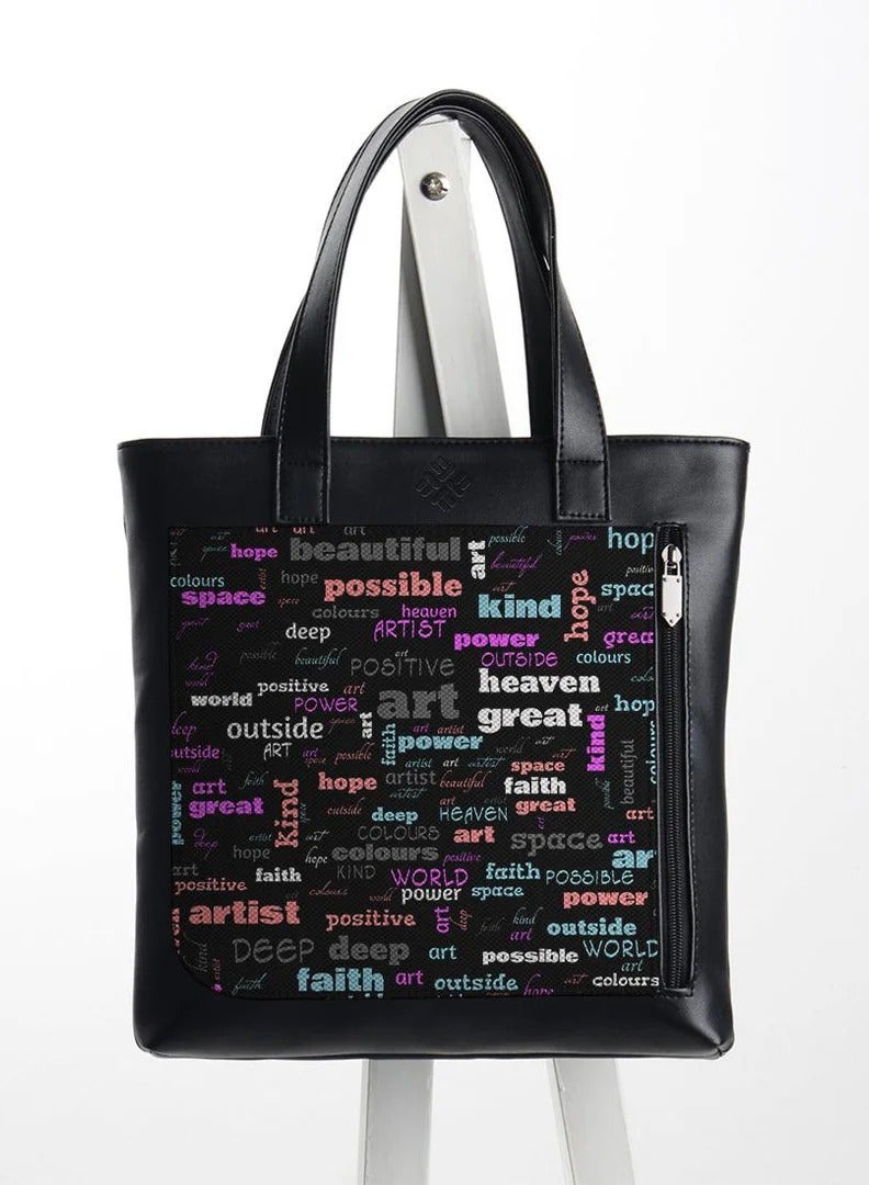 Leather Tote bag Words - Image 1