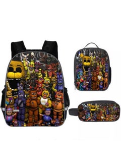 Generic Toy bear backpack, large capacity backpack for primary and secondary school students, anime cartoon backpack, shoulder bag, pencil case, three piece set 