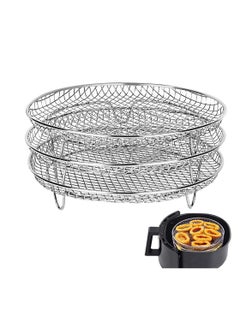 Y&D Air Fryer Three Stackable Dehydrator Racks, KASTWAVE Stainless Steel Rack Fit all 4.2QT - 5.8QT fryer, Oven, Press Cooker, Flow Racks  - Image 1