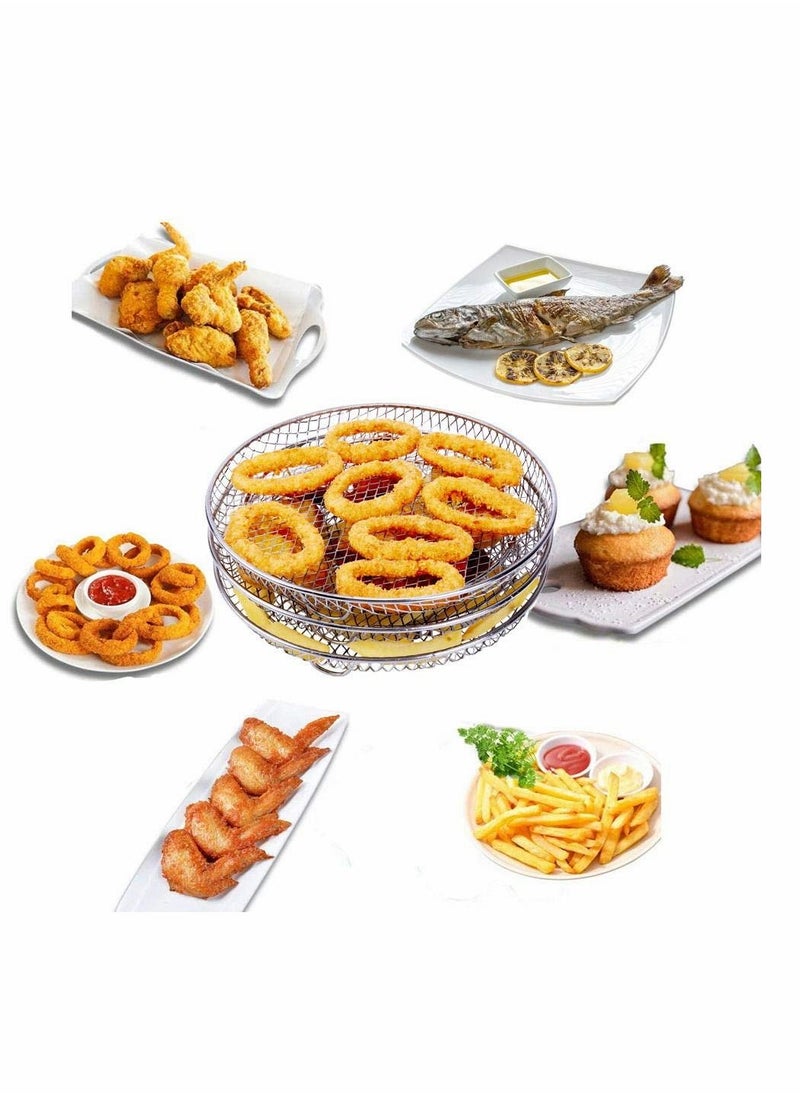 Y&D - Air Fryer Three Stackable Dehydrator Racks, KASTWAVE Stainless Steel Rack Fit all 4.2QT - 5.8QT fryer, Oven, Press Cooker, Flow Racks - Image 1