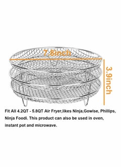 Y&D Air Fryer Three Stackable Dehydrator Racks, KASTWAVE Stainless Steel Rack Fit all 4.2QT - 5.8QT fryer, Oven, Press Cooker, Flow Racks  - Image 3