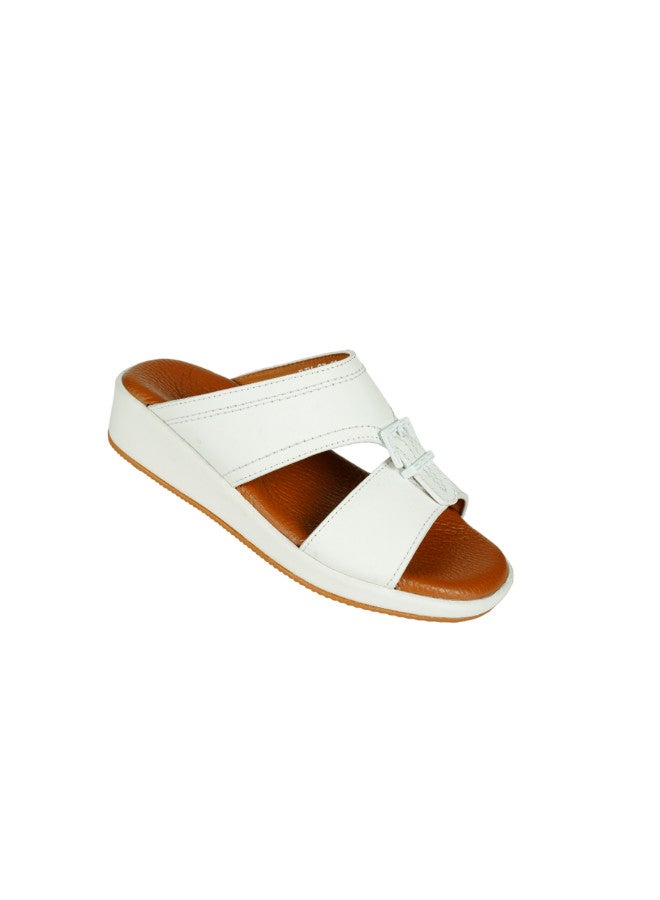 barjeel uno 008-3449 Barjeel Boys Arabic Sandals BBJM-07 White  - Image 1
