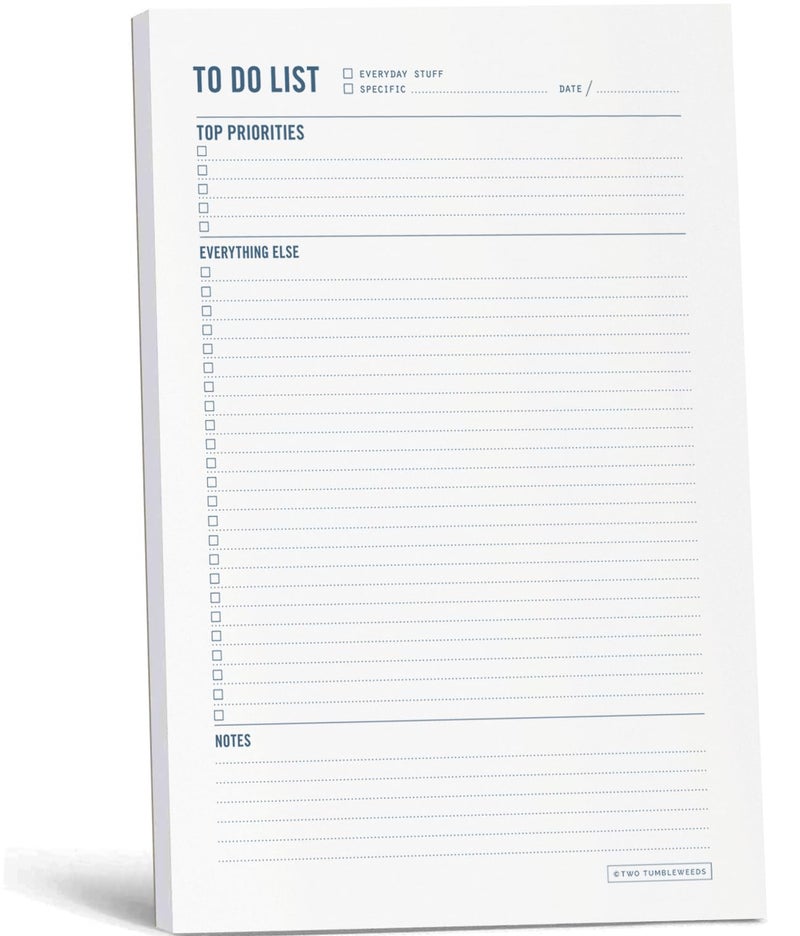 Two Tumbleweeds To Do List Notepad - Daily Task Planner, Checklist, and Organizer - Planner pad for work and school productivity - 7 x 10" - 50 Sheets - Image 1